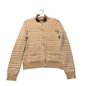 Ralph Lauren Golf Womens Hi Neck Sweater Medium Cashmere Wool Argyle cardigan